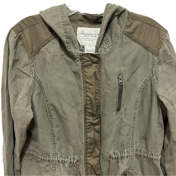 AMERICAN RAG Army Green Utility Hooded Jacket, Size Large - Picture 4 of 16